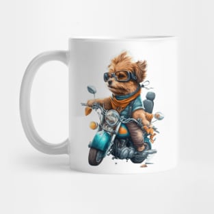 Cute yorkshire terrie cool biker dog funny tees for kids and adults Mug